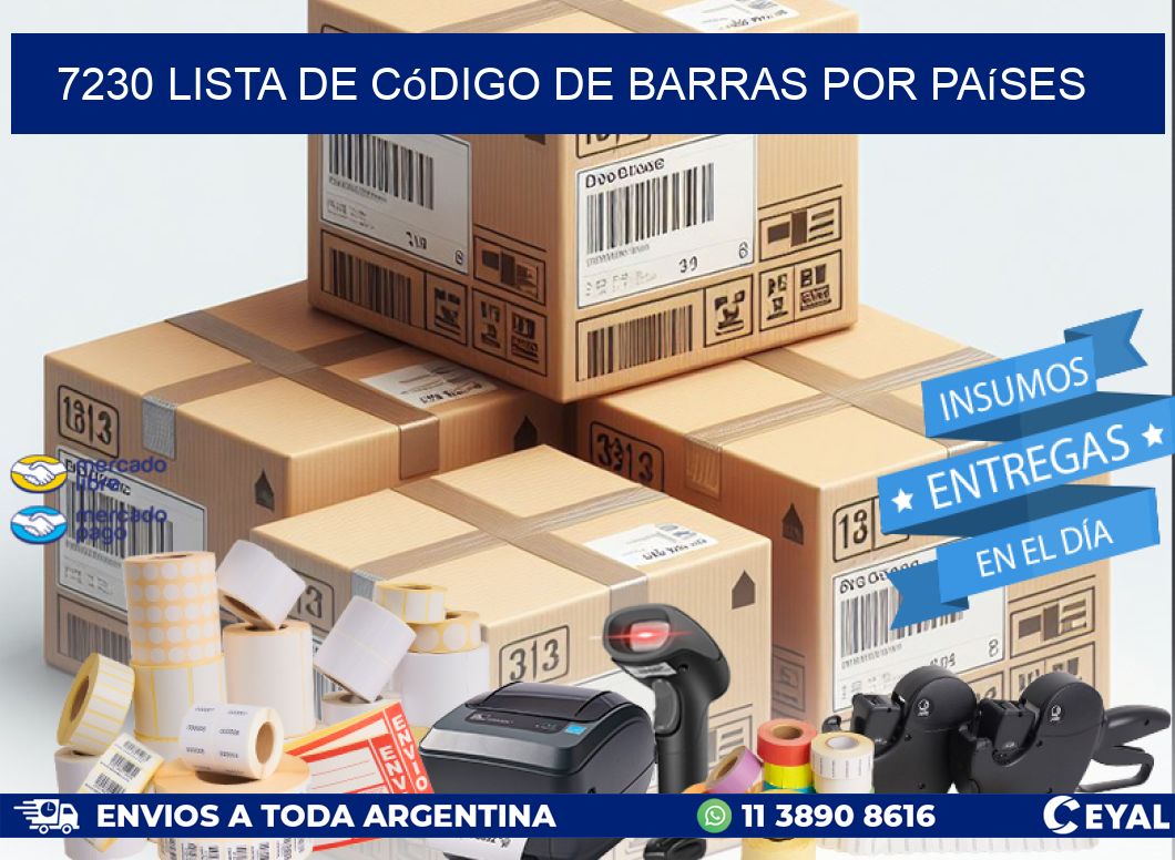 7230 Lista de código de barras por países