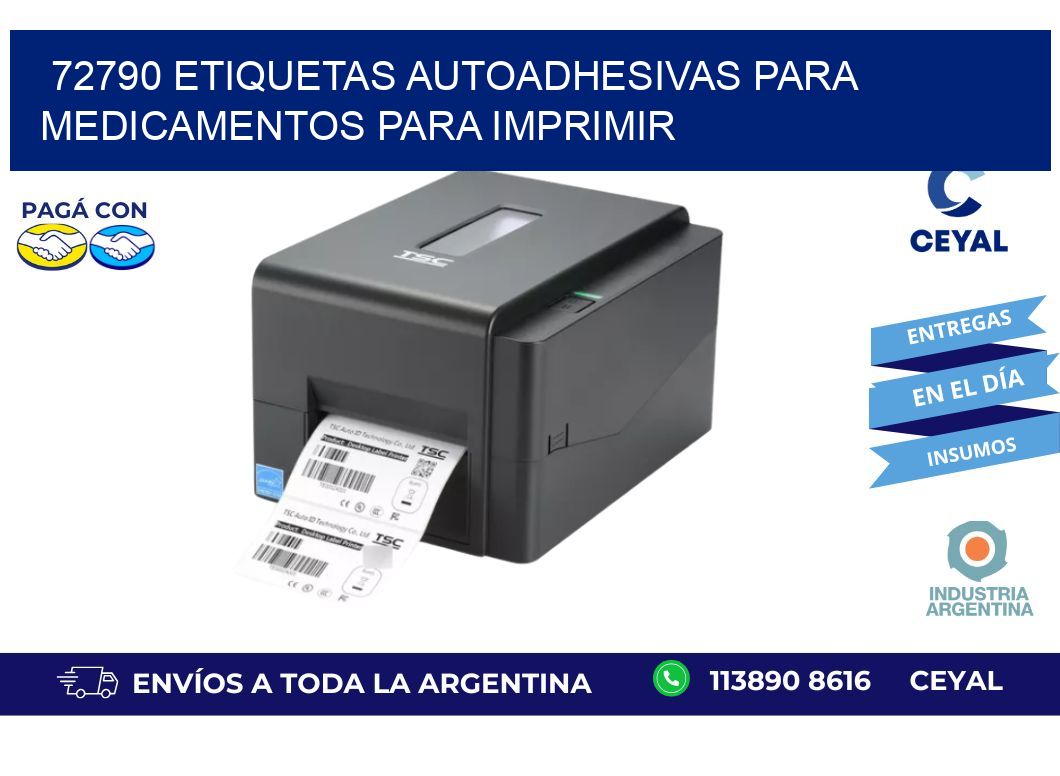 72790 Etiquetas autoadhesivas para medicamentos para imprimir