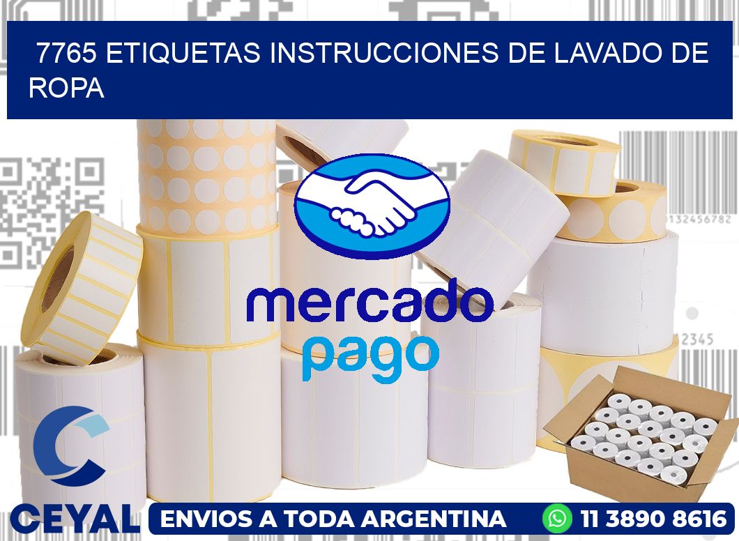 7765 etiquetas instrucciones de lavado de ropa
