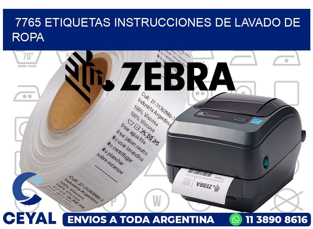 7765 etiquetas instrucciones de lavado de ropa