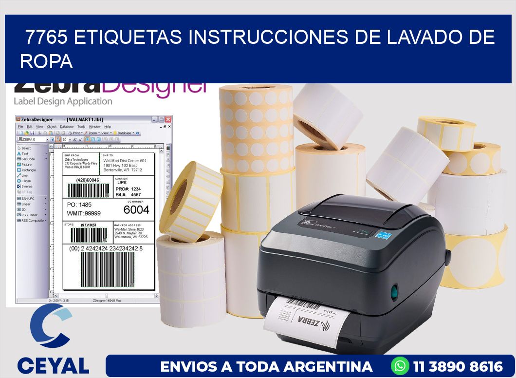 7765 etiquetas instrucciones de lavado de ropa
