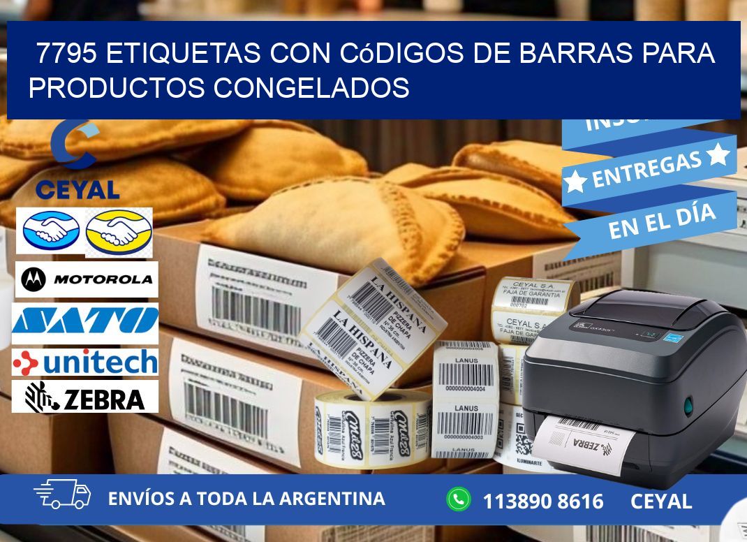 7795 Etiquetas con códigos de barras para productos congelados