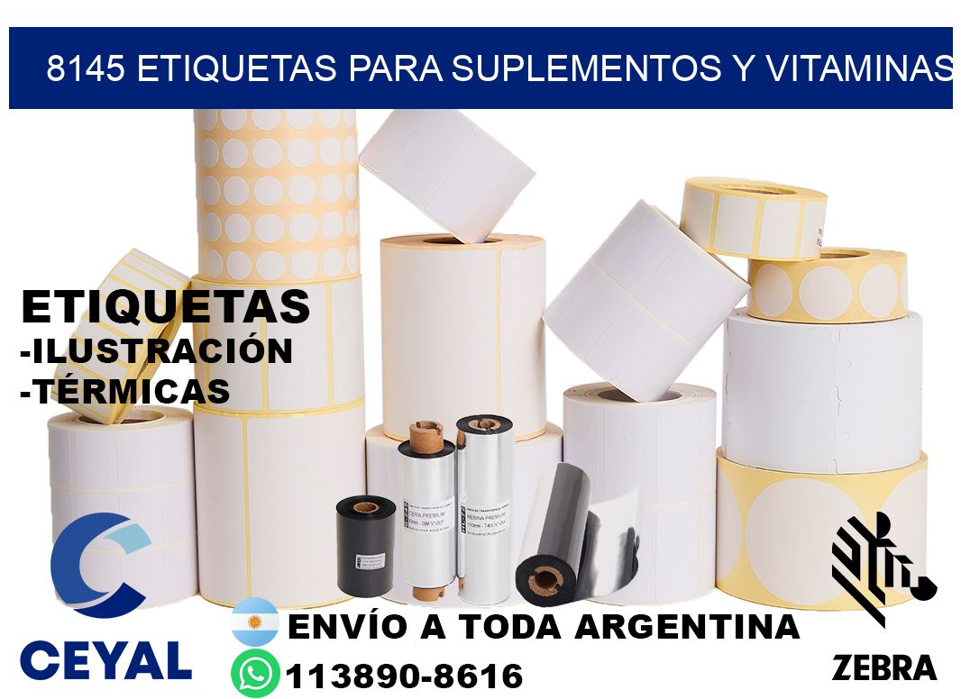 8145 Etiquetas para suplementos y vitaminas