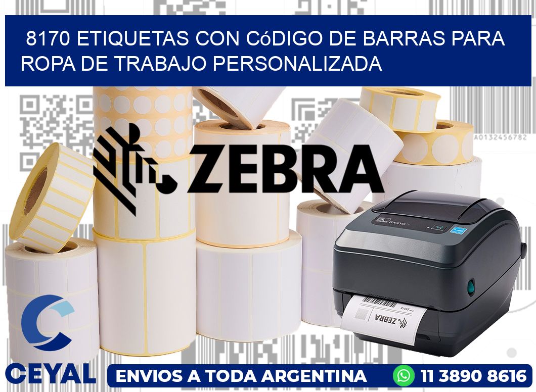 8170 Etiquetas con código de barras para ropa de trabajo personalizada