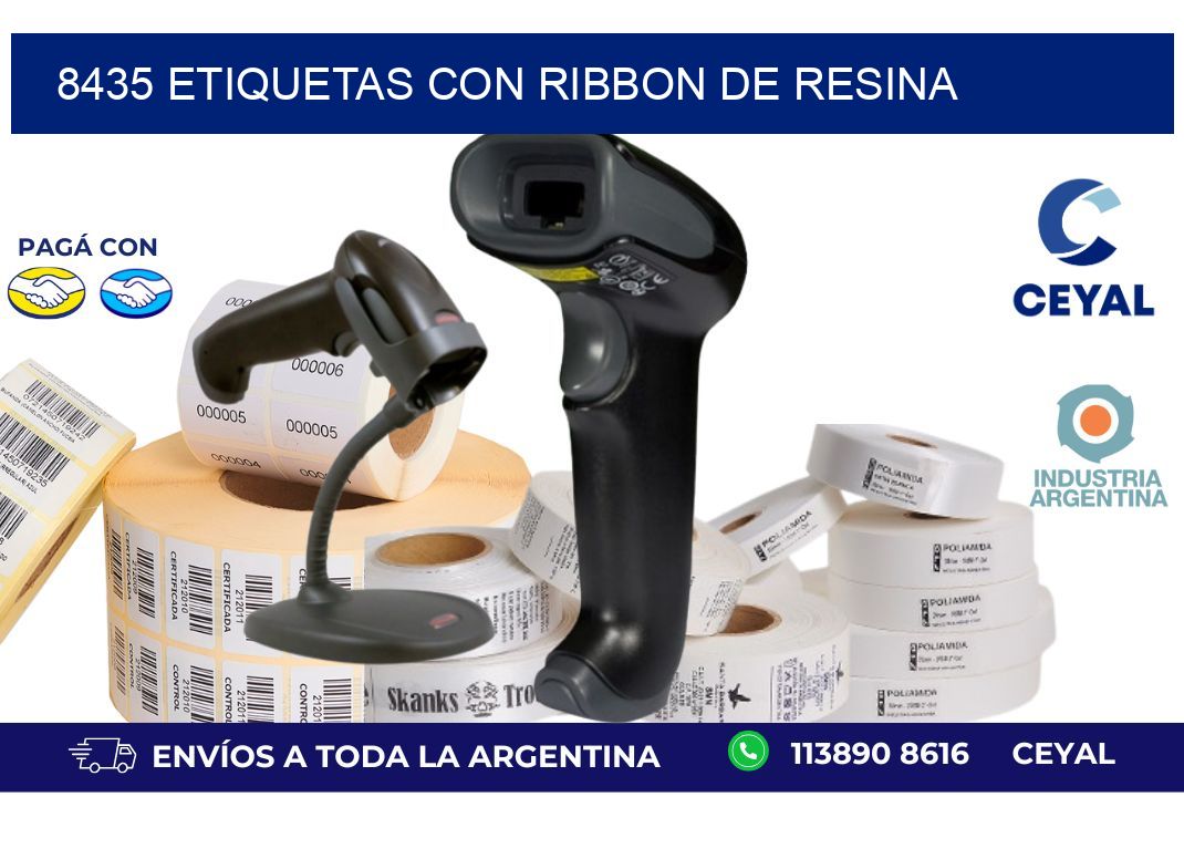 8435 etiquetas con ribbon de resina