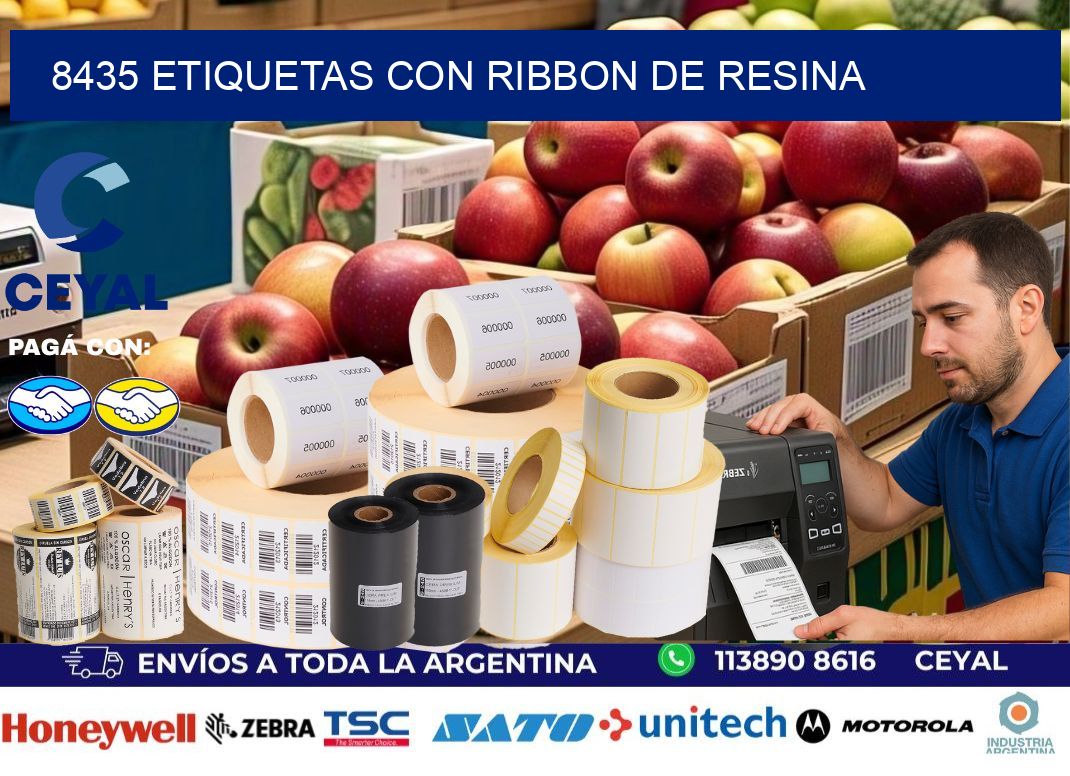 8435 etiquetas con ribbon de resina