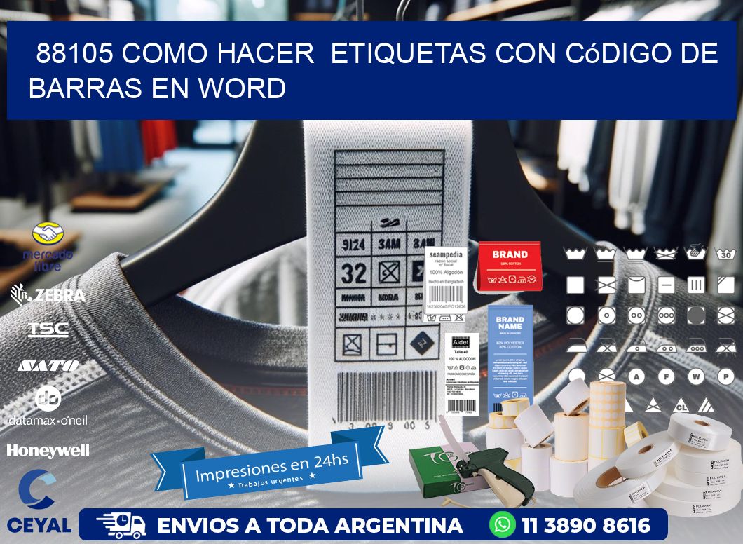 88105 Como hacer  etiquetas con código de barras en Word