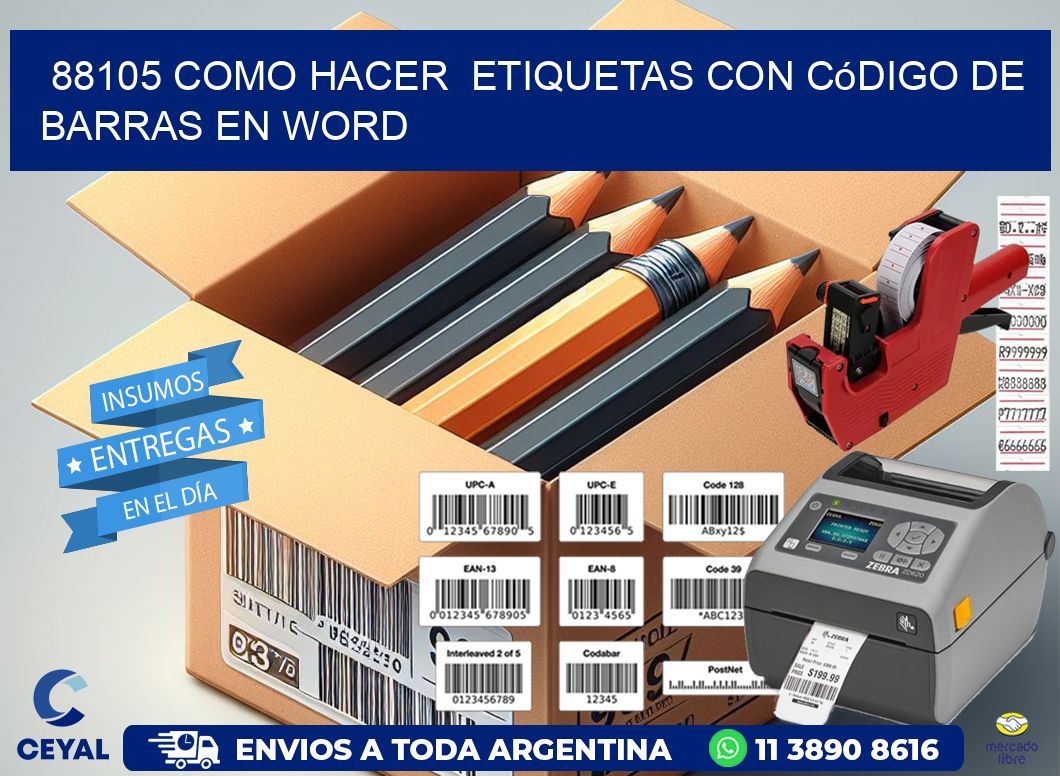 88105 Como hacer  etiquetas con código de barras en Word