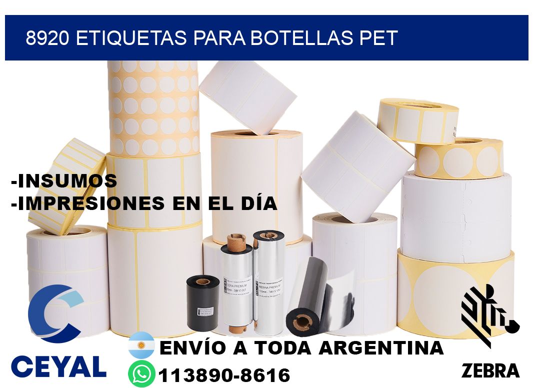8920 Etiquetas para botellas PET