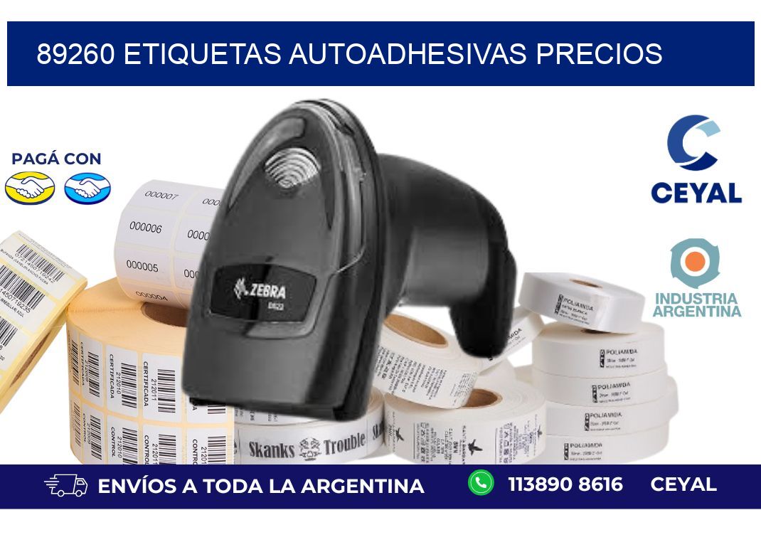89260 Etiquetas autoadhesivas precios