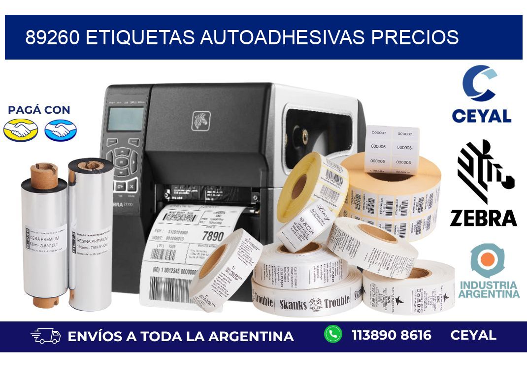 89260 Etiquetas autoadhesivas precios