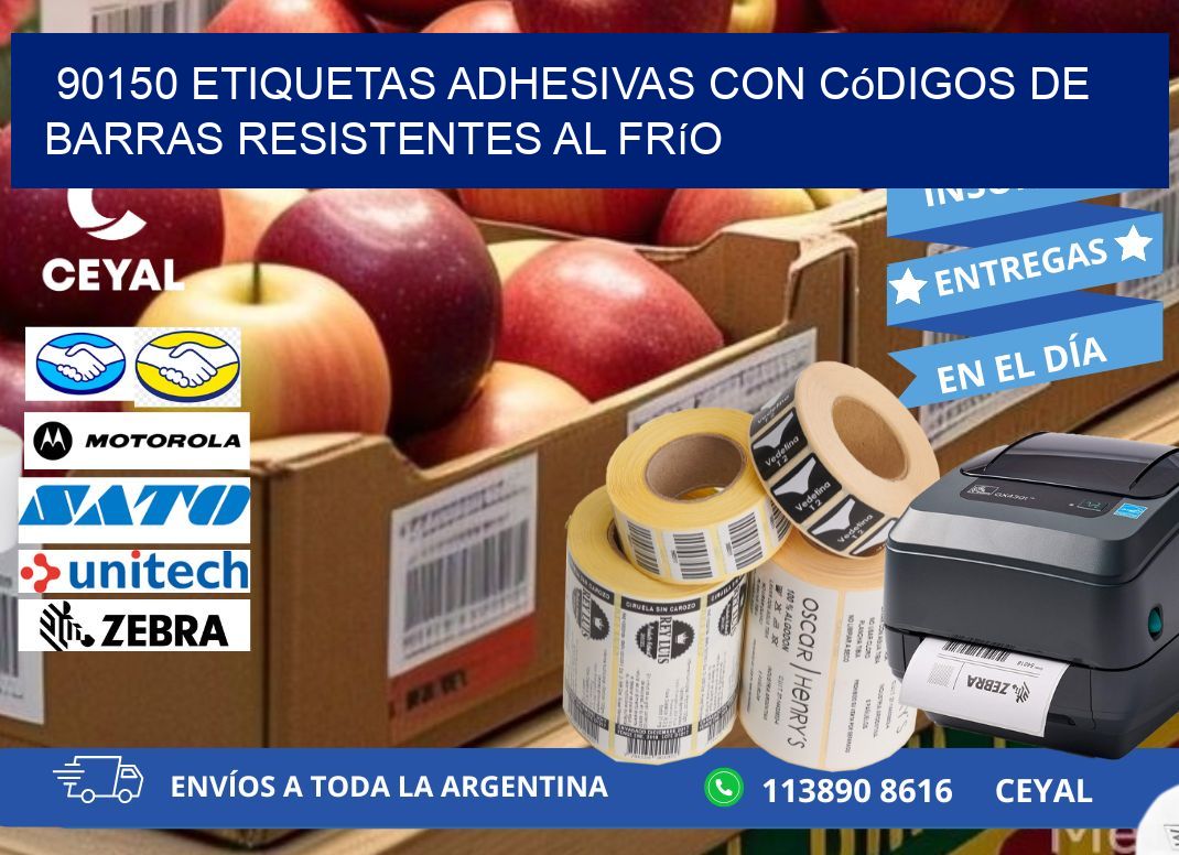 90150 Etiquetas adhesivas con códigos de barras resistentes al frío