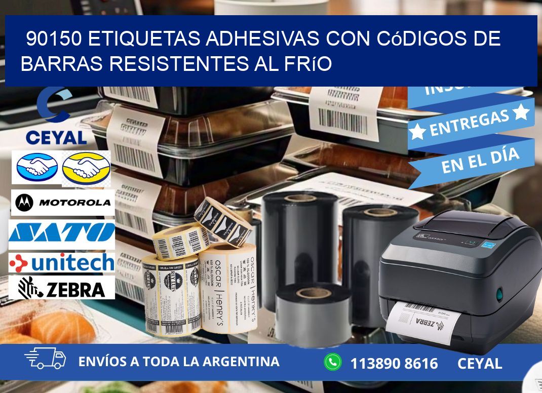 90150 Etiquetas adhesivas con códigos de barras resistentes al frío