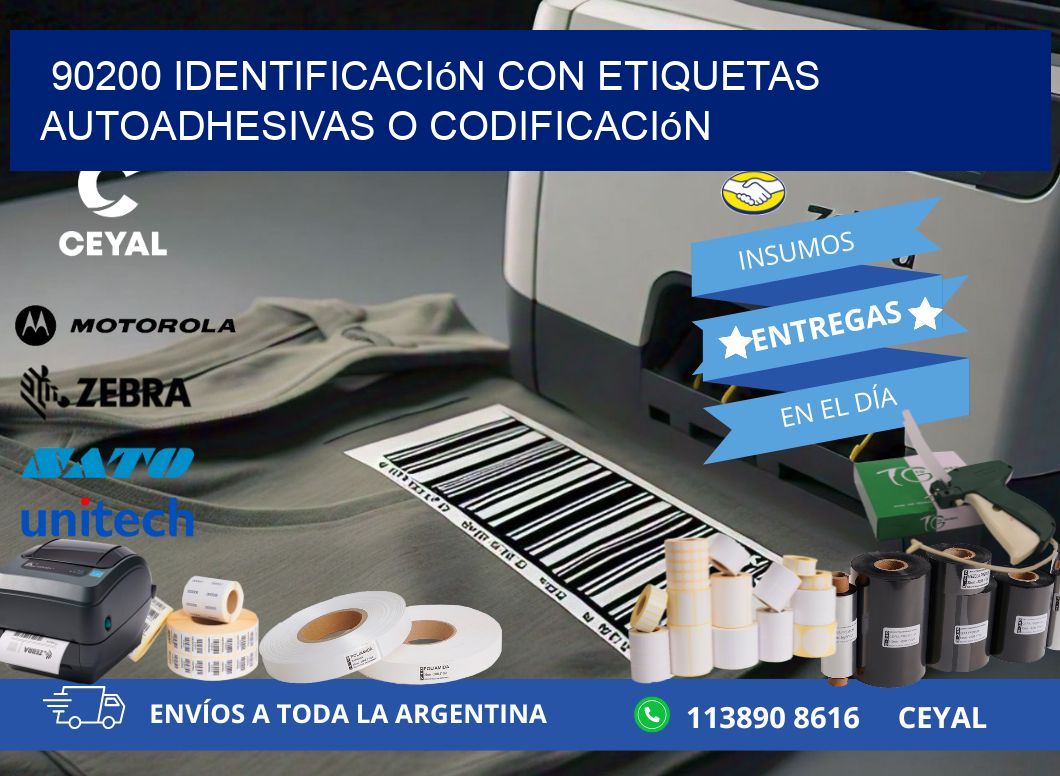 90200 identificación con etiquetas autoadhesivas o codificación
