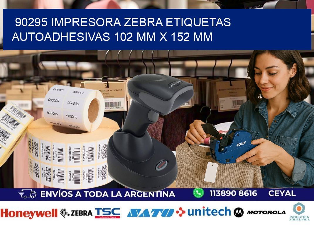 90295 impresora zebra etiquetas autoadhesivas 102 mm x 152 mm