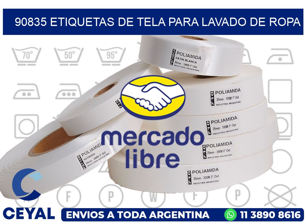 90835 Etiquetas de tela para lavado de ropa