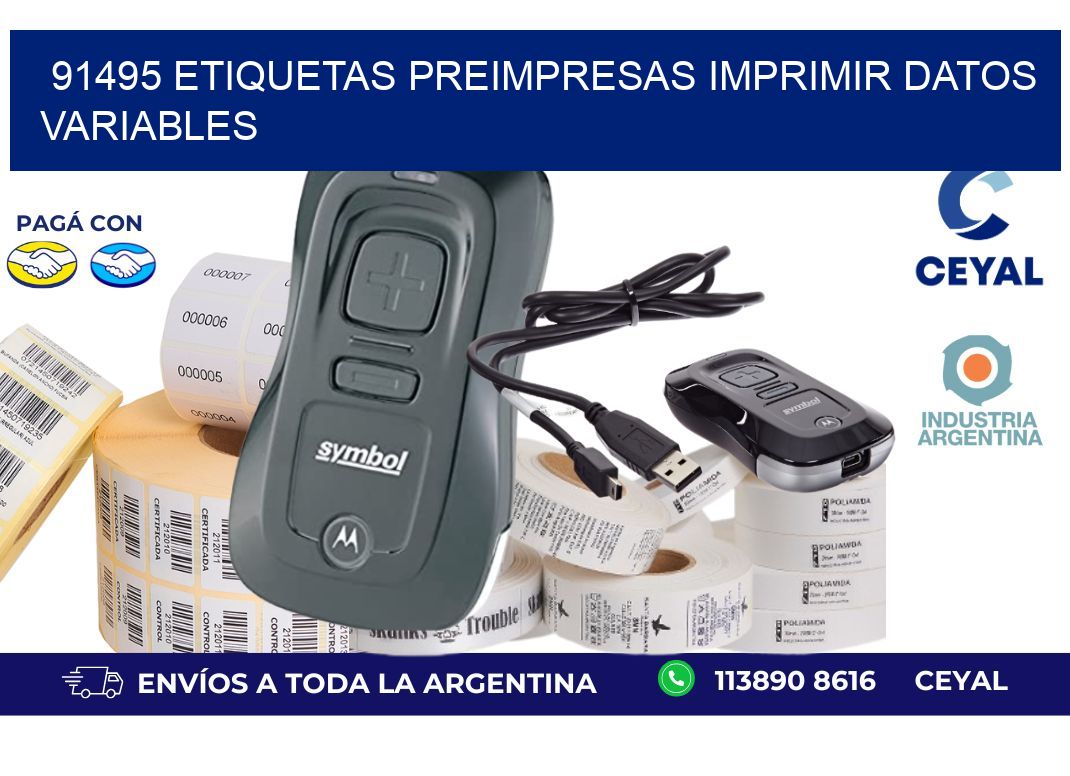 91495 Etiquetas preimpresas imprimir datos variables