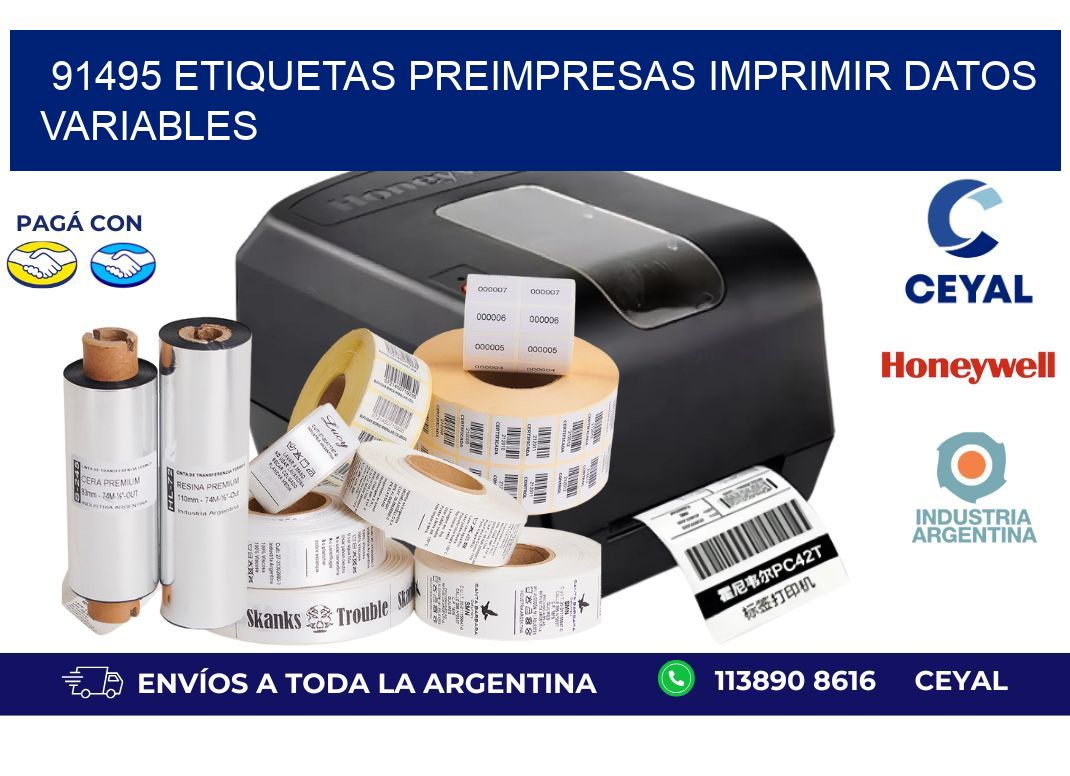 91495 Etiquetas preimpresas imprimir datos variables