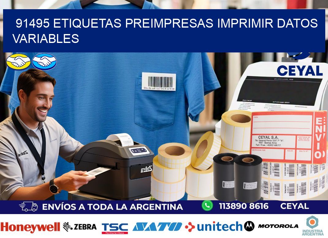 91495 Etiquetas preimpresas imprimir datos variables