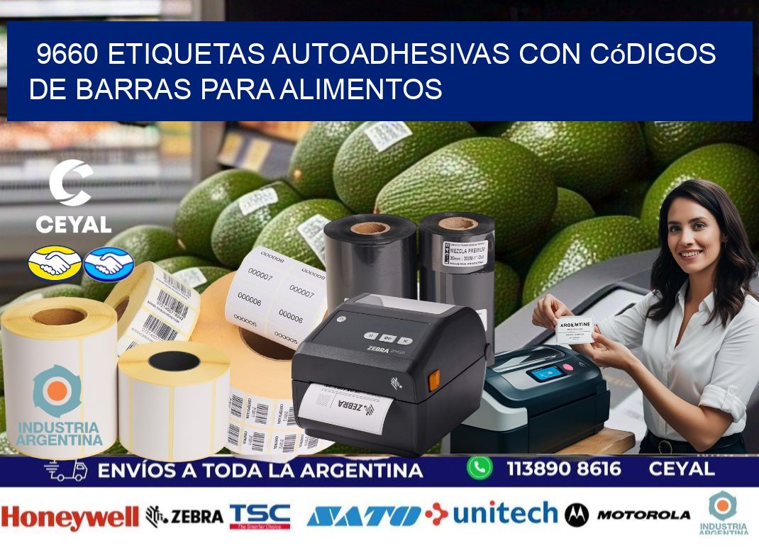 9660 Etiquetas autoadhesivas con códigos de barras para alimentos