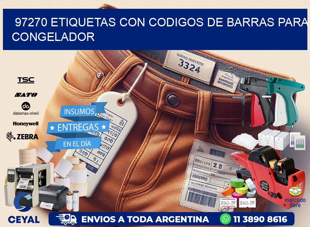 97270 Etiquetas con codigos de barras para congelador