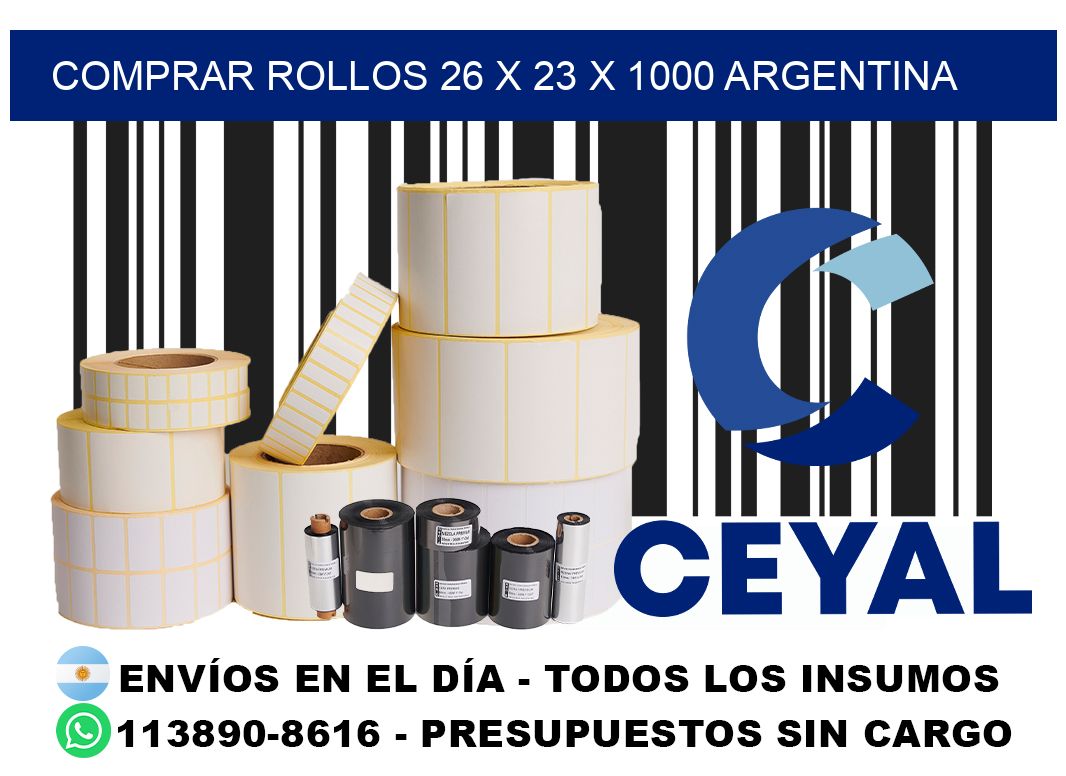 Comprar Rollos 26 x 23 x 1000 argentina