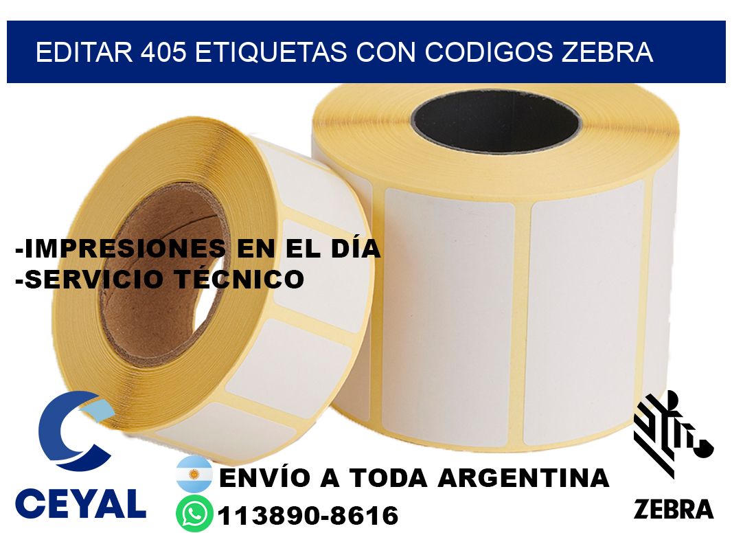 EDITAR 405 ETIQUETAS CON CODIGOS ZEBRA