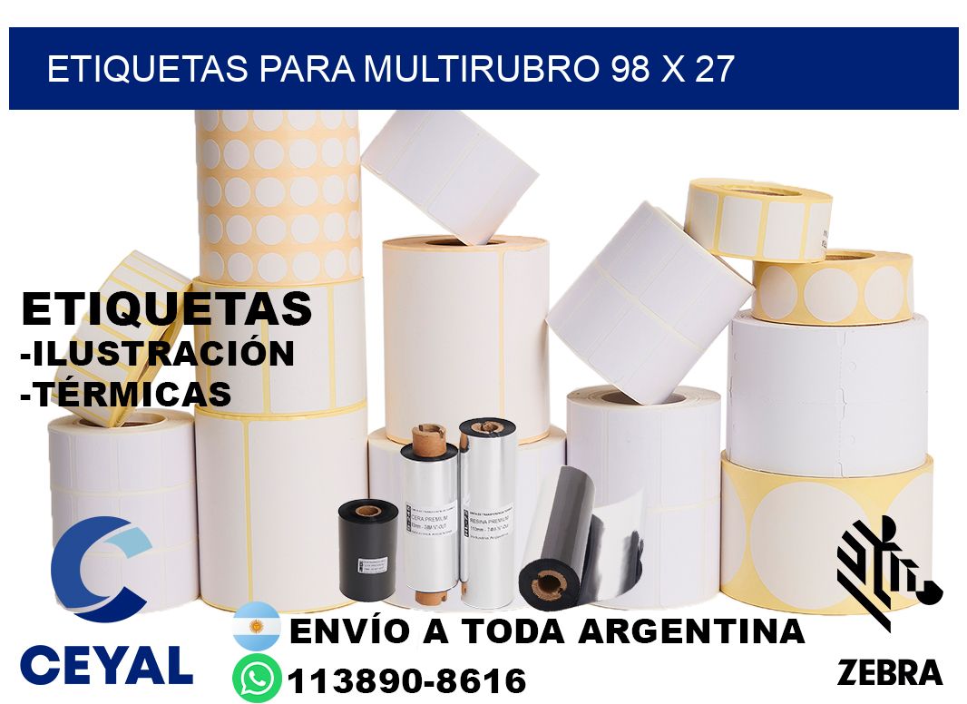 ETIQUETAS PARA MULTIRUBRO 98 x 27