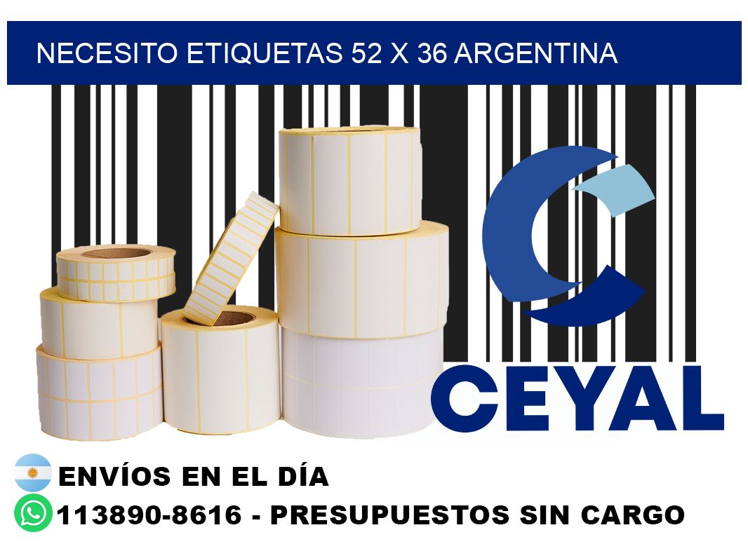 Necesito etiquetas 52 x 36 argentina