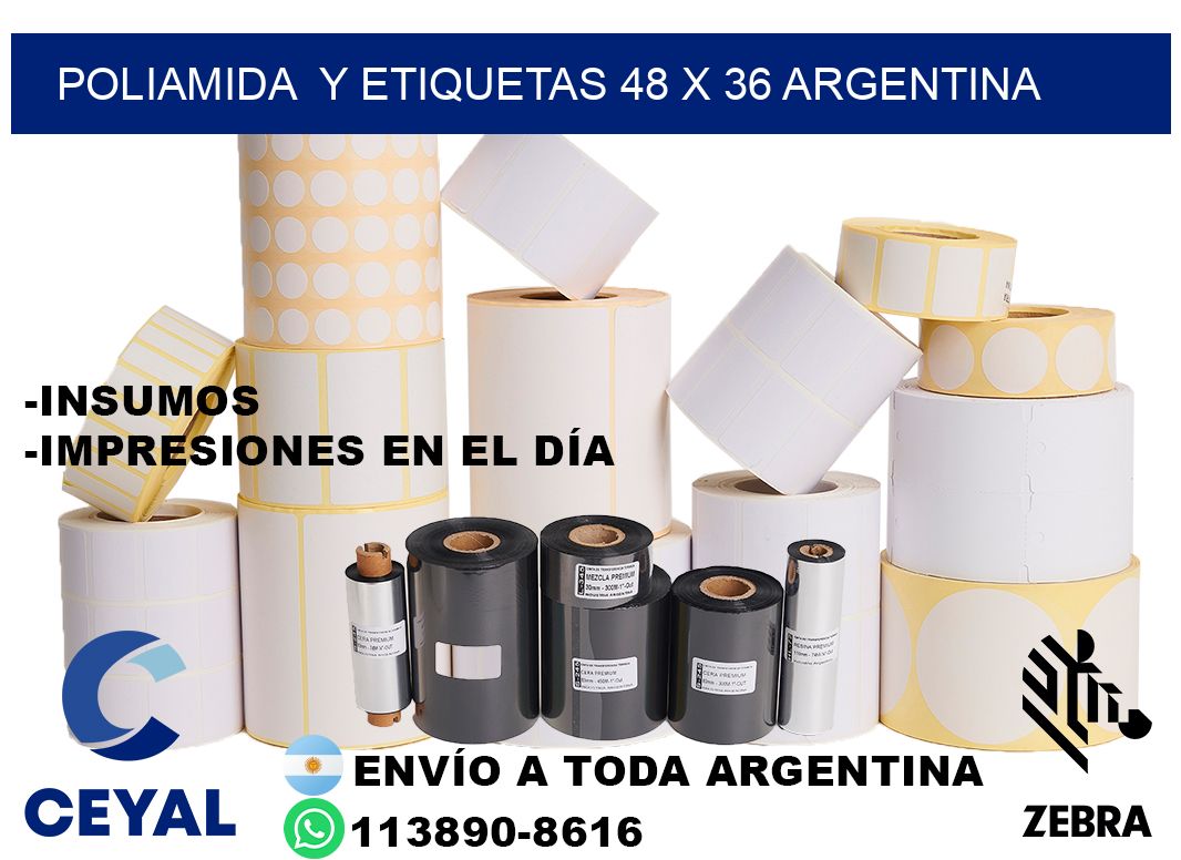 Poliamida  y etiquetas 48 x 36 argentina
