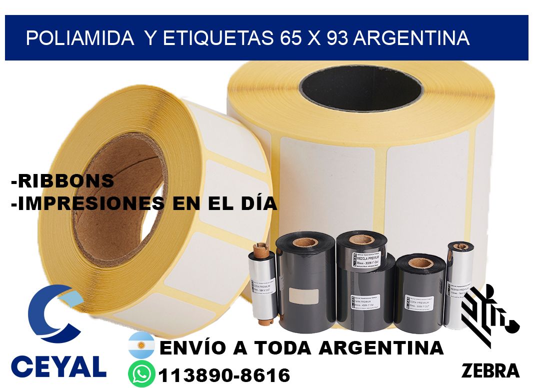 Poliamida  y etiquetas 65 x 93 argentina