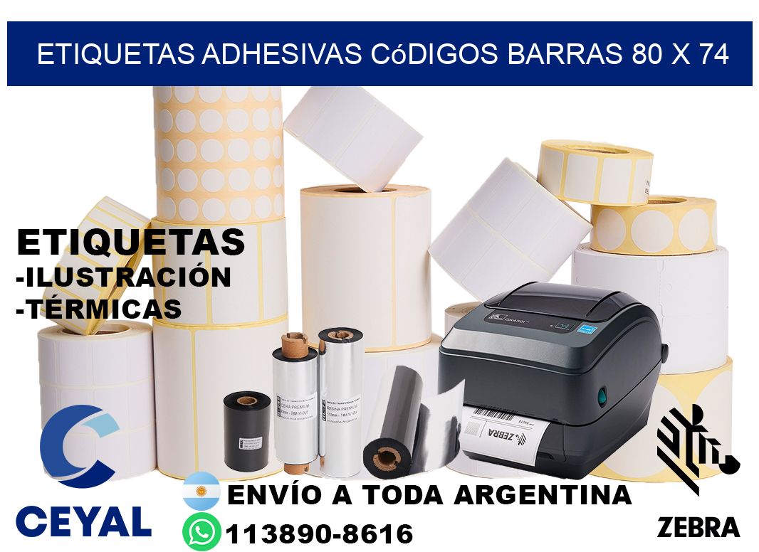 etiquetas adhesivas códigos barras 80 x 74