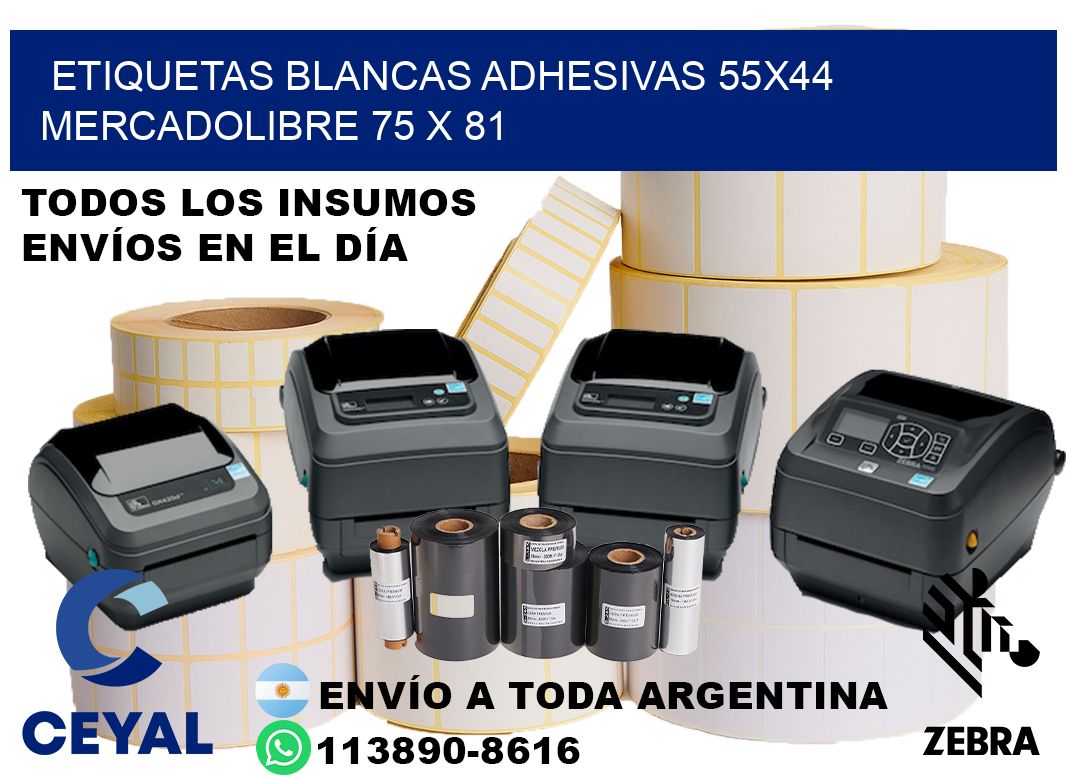 etiquetas blancas adhesivas 55x44 mercadolibre 75 x 81