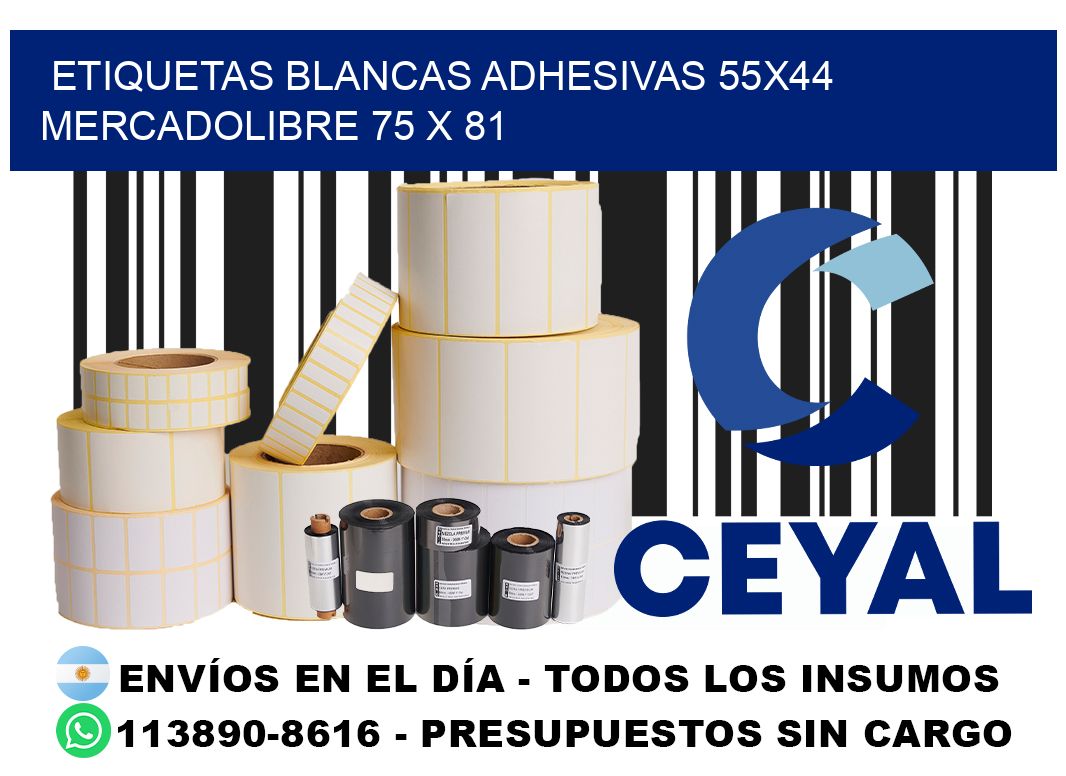 etiquetas blancas adhesivas 55x44 mercadolibre 75 x 81