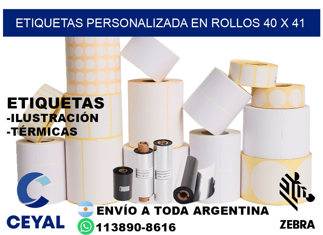 etiquetas personalizada en rollos 40 x 41
