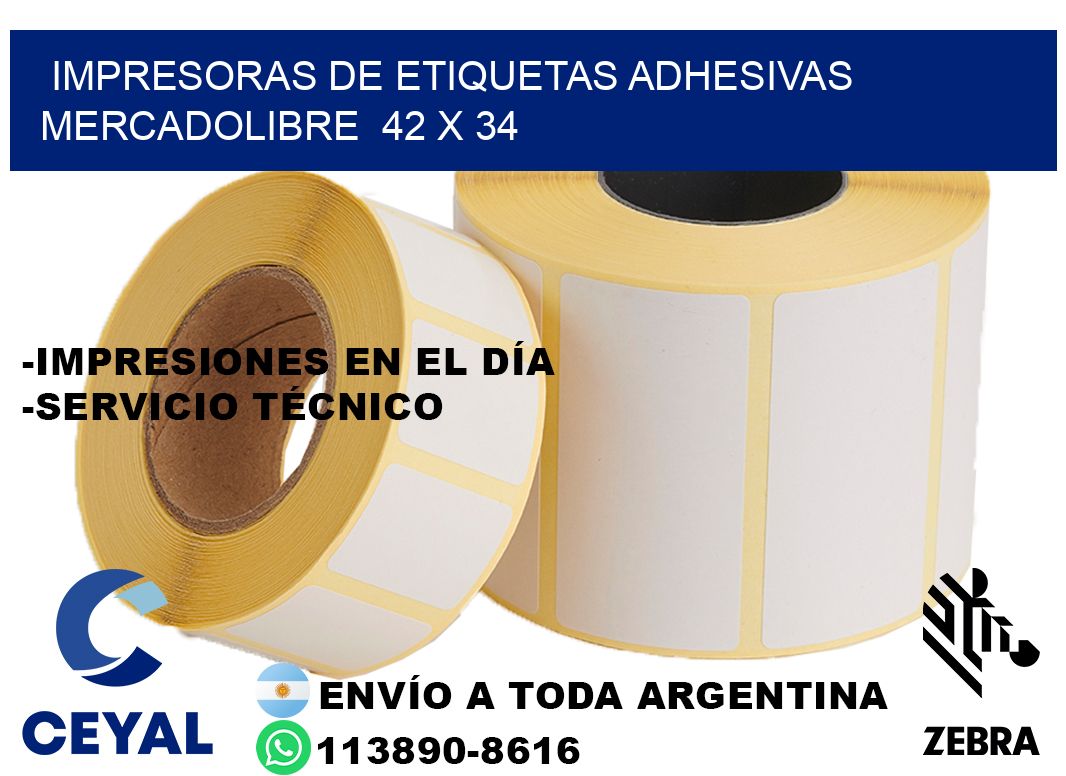 impresoras de etiquetas adhesivas mercadolibre 42 x 34