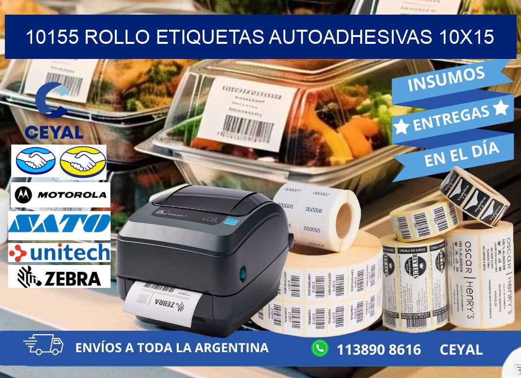 10155 Rollo Etiquetas autoadhesivas 10x15