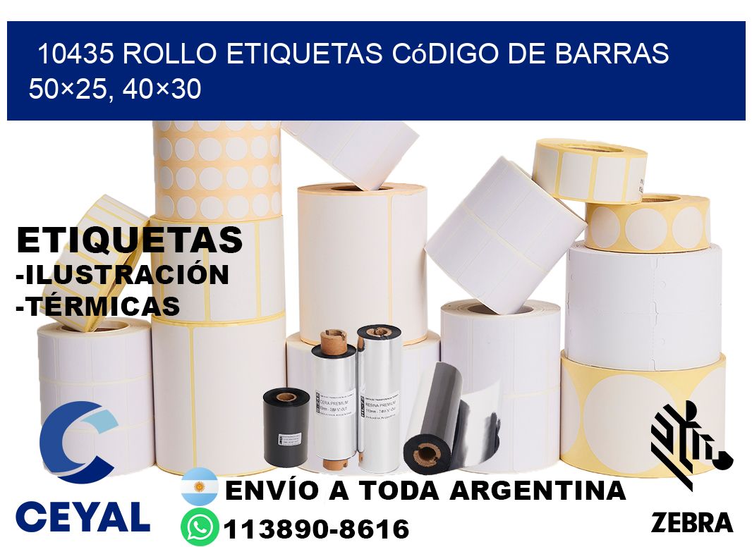 10435 rollo etiquetas código de barras 50×25, 40×30
