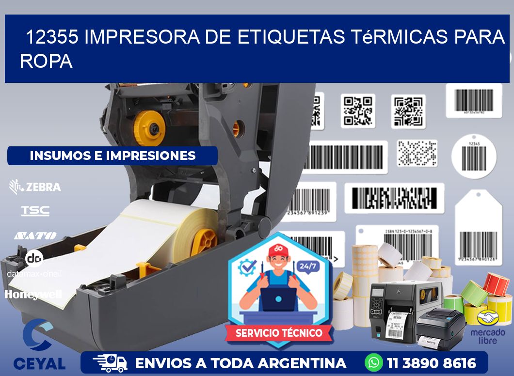 12355 impresora de etiquetas térmicas para ropa