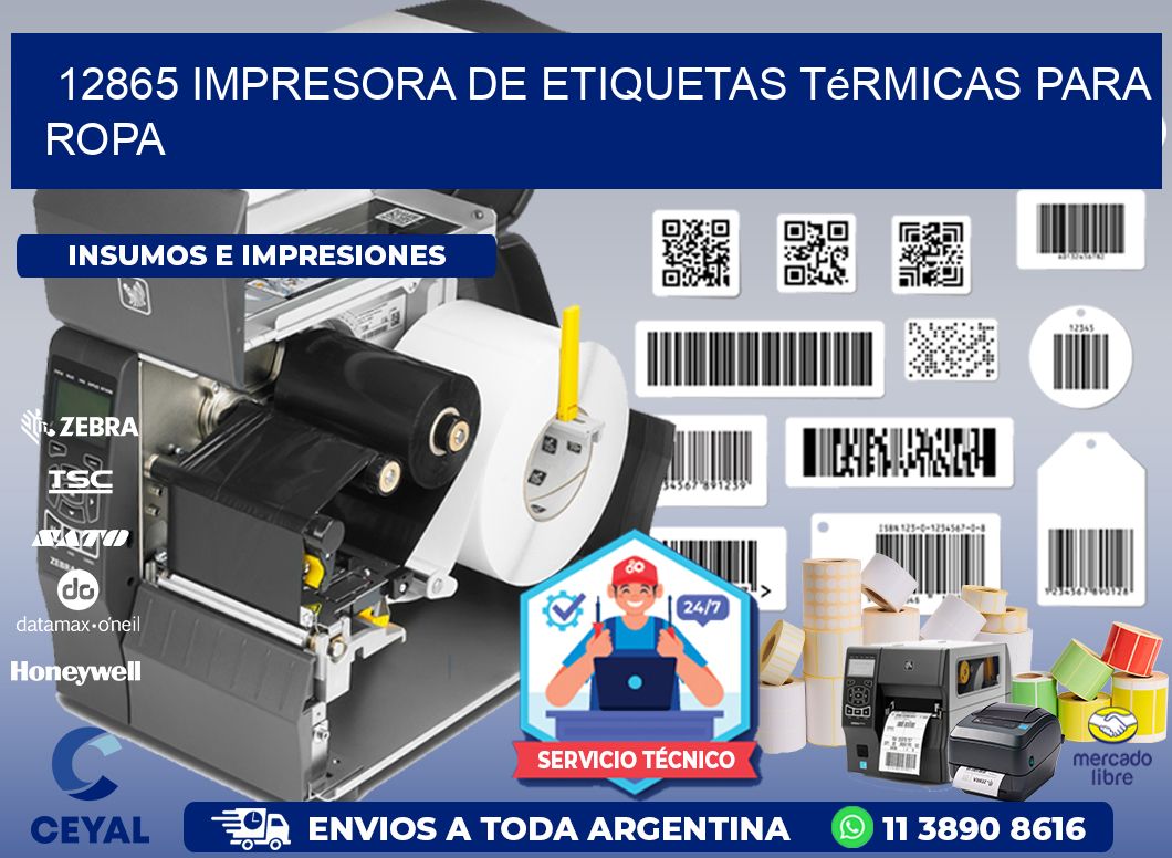 12865 impresora de etiquetas térmicas para ropa