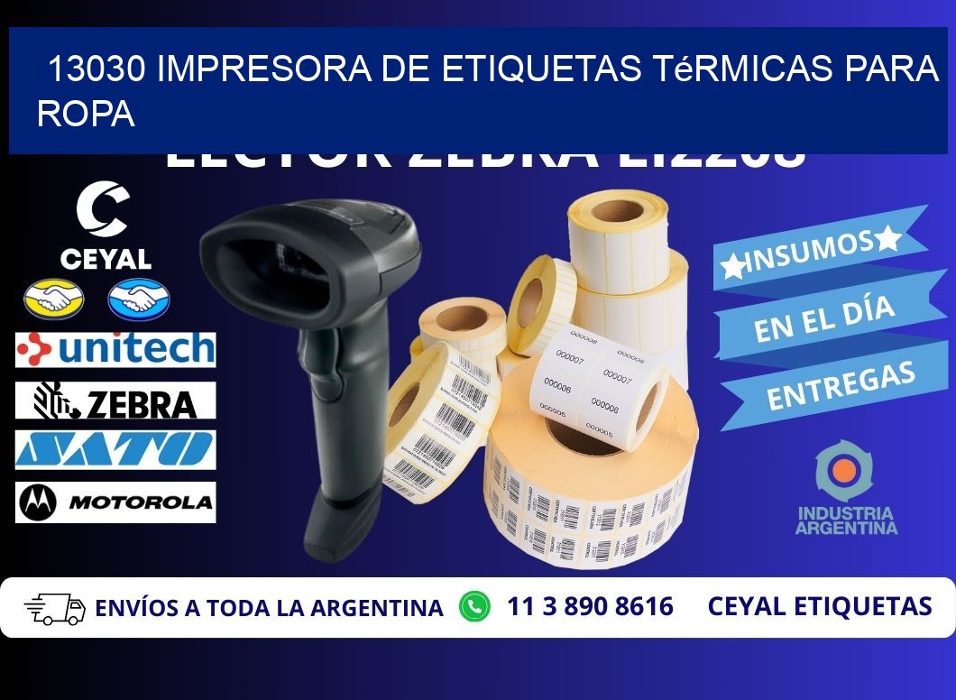 13030 impresora de etiquetas térmicas para ropa