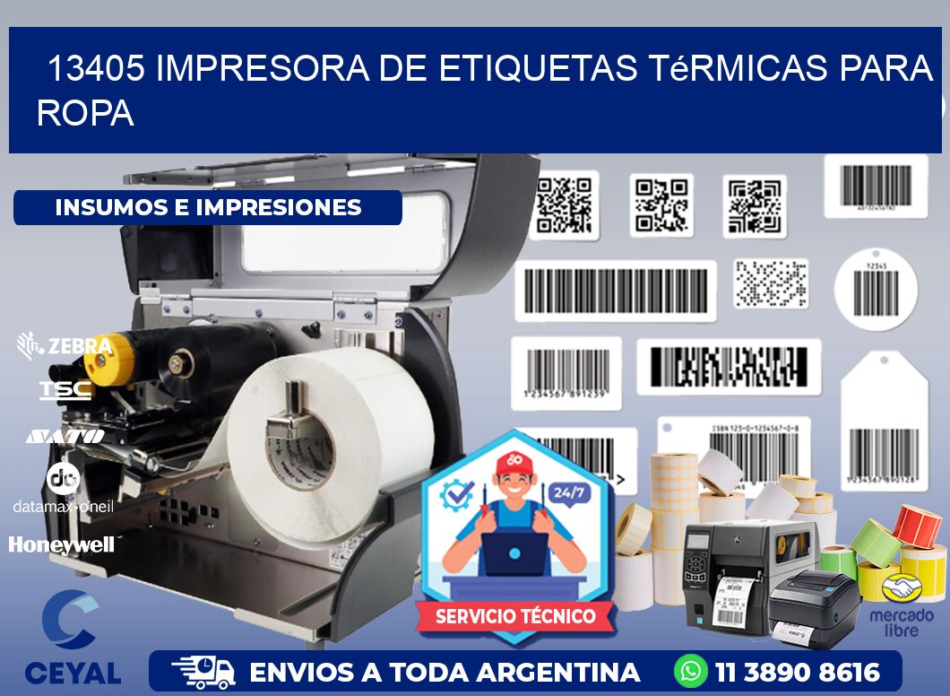 13405 impresora de etiquetas térmicas para ropa