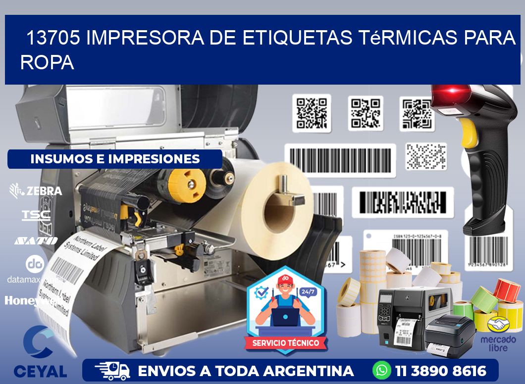 13705 impresora de etiquetas térmicas para ropa