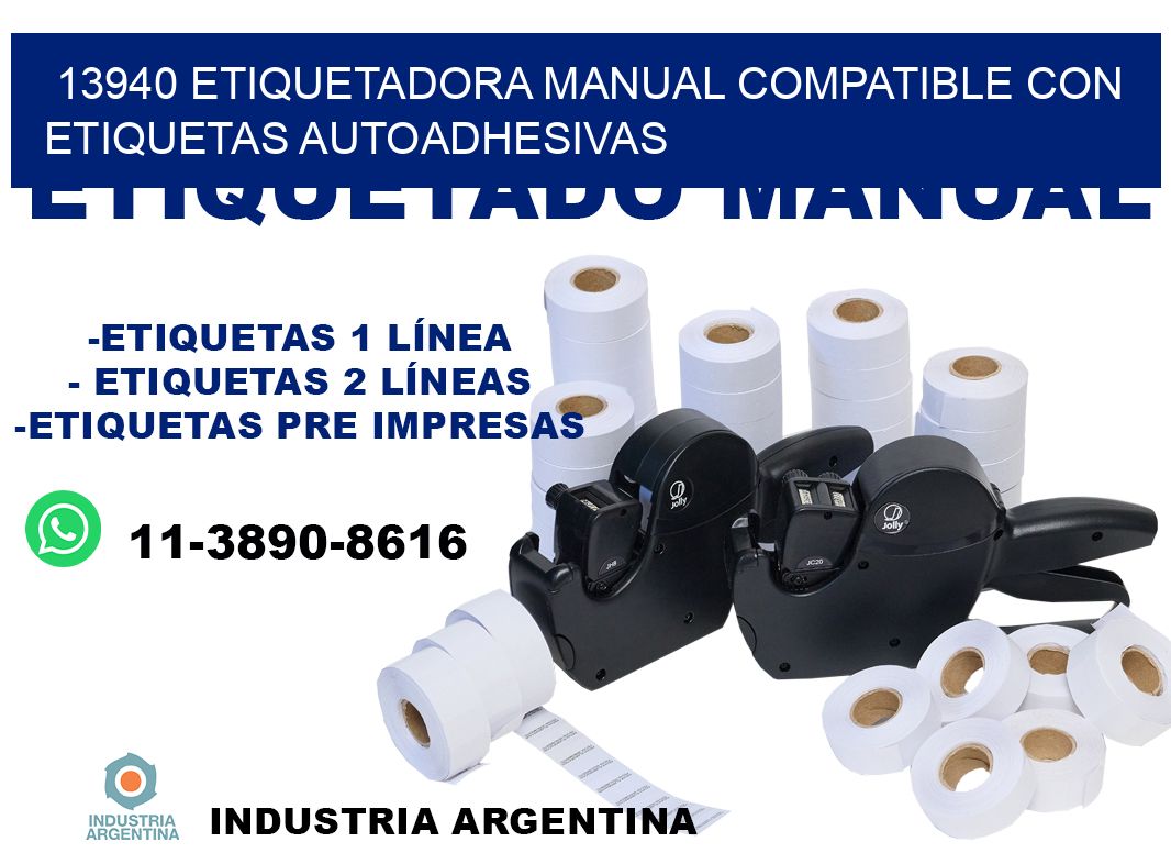 13940 etiquetadora manual compatible con etiquetas autoadhesivas