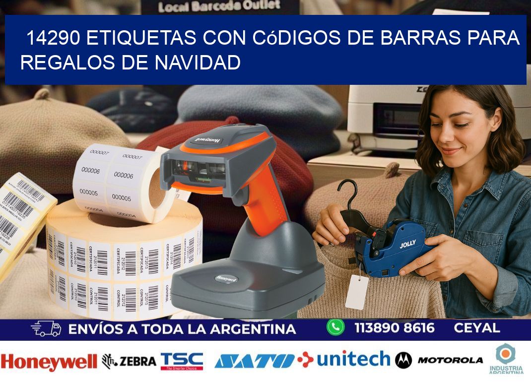14290 etiquetas con códigos de barras para regalos de navidad