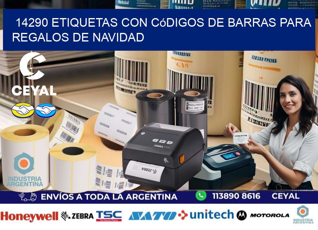 14290 etiquetas con códigos de barras para regalos de navidad