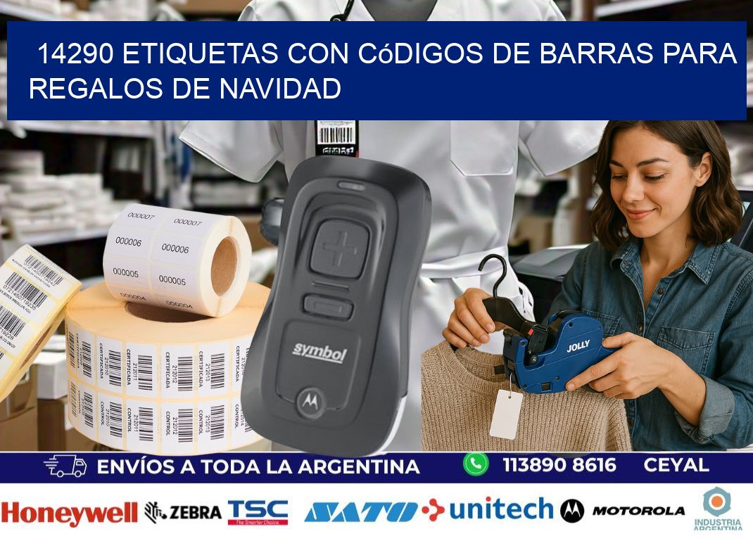 14290 etiquetas con códigos de barras para regalos de navidad