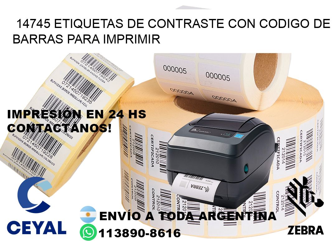 14745 etiquetas de contraste con codigo de barras para imprimir