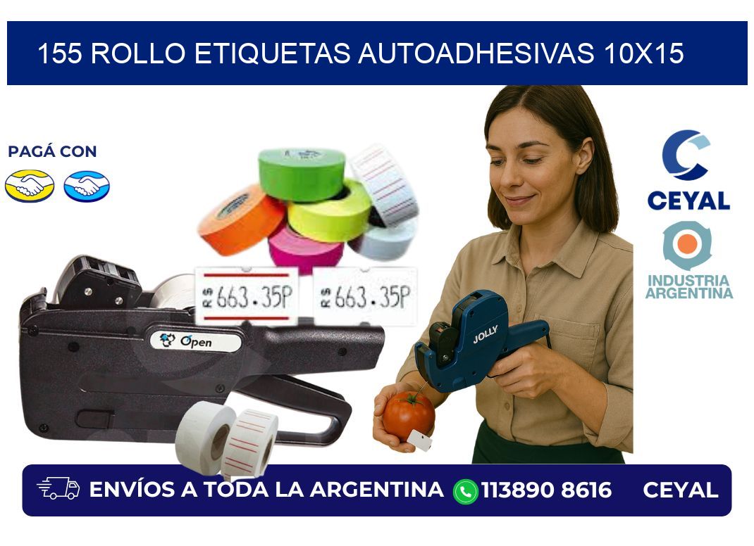 155 Rollo Etiquetas autoadhesivas 10×15