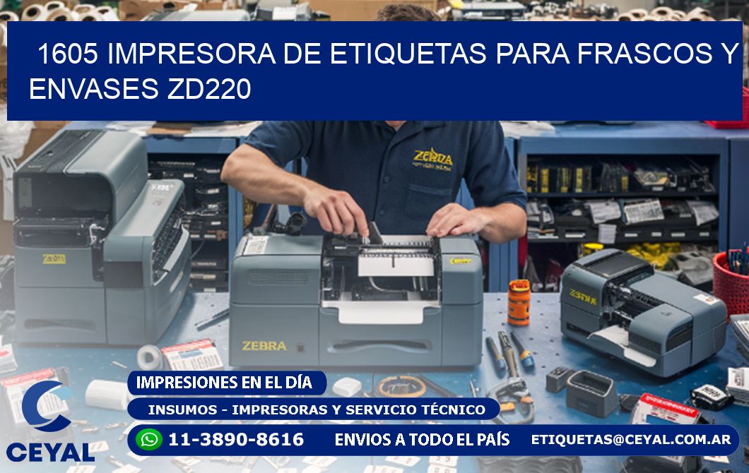 1605 impresora de etiquetas para frascos y envases ZD220
